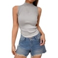 thumbnail image 2 of Sleeveless Tops for Women 2026 Summer Neck Ribbed Slim Fit Basic Plain Tank Top Undershirts, 2 of 5