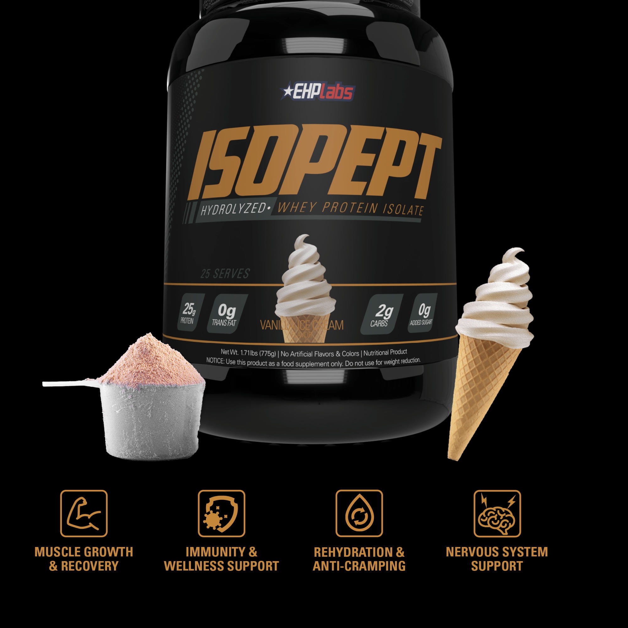 EHP Labs IsoPept Whey Protein Powder Protein Shake - 27g Of Whey