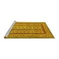 thumbnail image 2 of Ahgly Company Machine Washable Indoor Round Abstract Yellow Modern Area Rugs, 8' Round, 2 of 4