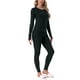 thumbnail image 4 of Conjuntos de ropa interior térmica para mujer INSPIRE CHIC con agujeros para los pulgares, manga larga y leggings, pijama de capa base para el invierno en color negro, 4 of 6
