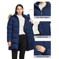 thumbnail image 6 of WenVen Women's Insulated Winter Coat Winter Puffer Jacket Warm Windproof with Detachable Hood Navy L, 6 of 11