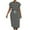 Black, variant on ZVNAΖH Womens Plus Size Summer Dresses Casual Crew Neck Bat Short Sleeve Striped Drawstring Waist Maxi Dress
