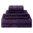 thumbnail image 2 of BNM Eco-Friendly Cotton Assorted Towel 6 Piece Set, Eggplant, 2 of 5