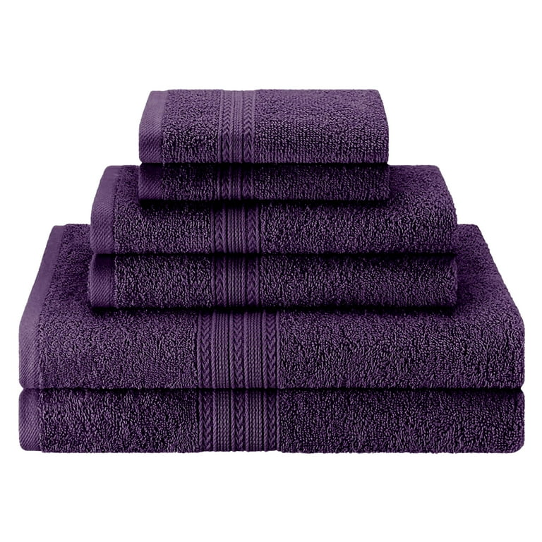 Eco-Friendly Sustainable Cotton Solid Lightweight 12-Piece Bathroom Towel Set, Rosewood - Blue Nile Mills