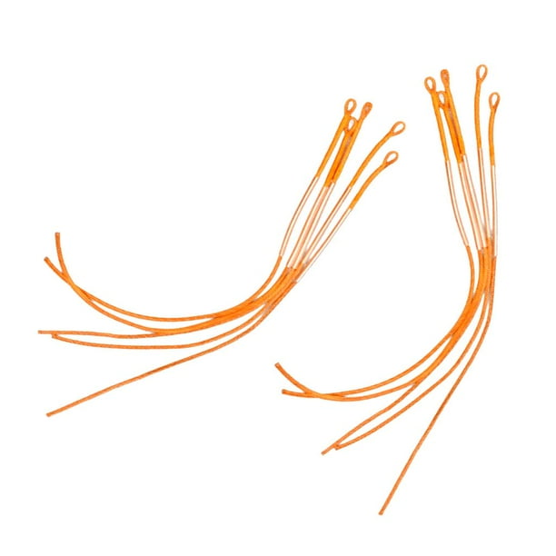 10 conectores de bucle para línea de pesca con mosca trenzada, color naranja, capacidad de 30 lb