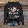 thumbnail image 2 of Women's Christmas Santa's Favorite Printed Crew Neck Sweatshirt Knit Long Sleeve Ladies Sweatshirts Hoodie Workout Women Graphic Workout Tops Women Distressed Pullover Extra Long Sweatshirt, 2 of 4
