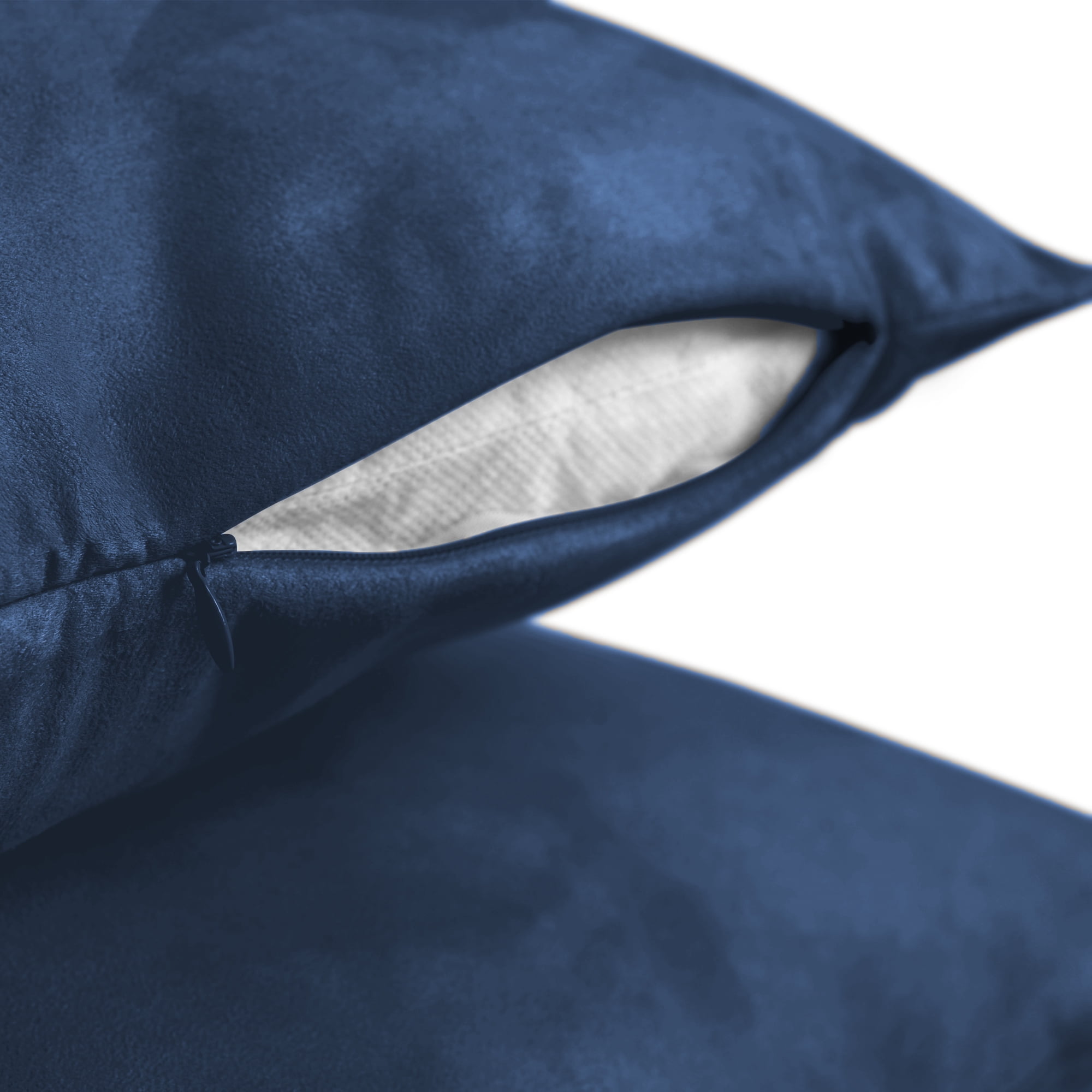 Pack of 2 Solid Faux Suede Soft Decorative Square European Pillow Covers for Sofa Living Room and Bedroom (26 x 26, Navy)