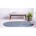 thumbnail image 5 of Unique Loom Braided Chindi Rug, Blue/Multi (5' 0 x 8' 0), 5 of 7