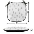 thumbnail image 4 of Tree Chair Seating Cushion Set of 6, Abstract Pattern of Hand Drawn Doodle Style Sketches on a Plain Background Botanical, Seat Pads with Anti-slip Backing, 16"x16", Grey White, by Ambesonne, 4 of 7