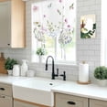 thumbnail image 6 of Spring Wildflowers Tie Up Curtain 63 Inches Long, Blue Morocco Pink Flower Plant Country Balloon Style Kitchen Window Curtain Over Sink, Small Window Rod Pocket Curtain 46"x63", 6 of 9