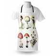 thumbnail image 3 of Mushroom Apron Hand Drawn Fungus Pattern Amanita Muscaria Boletus Champignon Retro Illustration, Unisex Kitchen Bib Apron with Adjustable Neck for Cooking Baking Gardening, Multicolor, by Ambesonne, 3 of 3