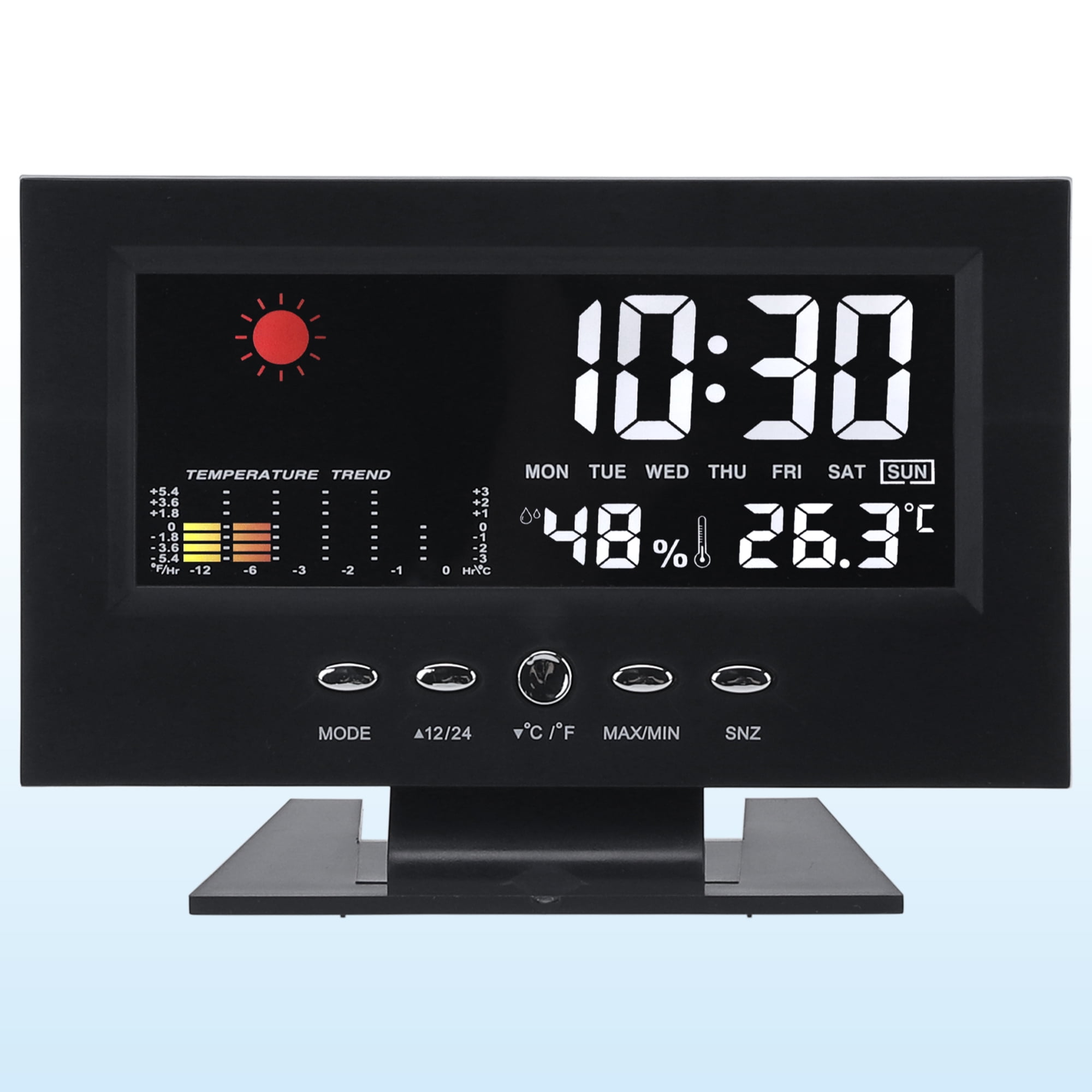 Unique Bargains Voice Activation Electric Alarm Clock Black 5.9"L x 2.2"W x 4.7"H