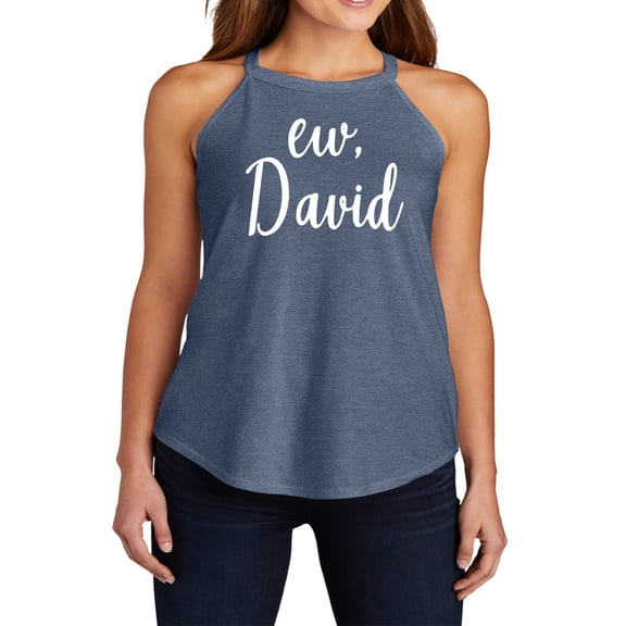 Ew David t-Shirt Moira Alexis Rose t-Shirt TV Sitcom Novelty t-Shirt Short Sleeve Print Casual Top (Rocker Tank Navy, 3X Large)