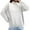 White, variant on ManxiVoo Women's High Neck Pure Cotton Sweatshirt Long Sleeve Versatile Solid Color Casual Winter Pullover L Size Blue