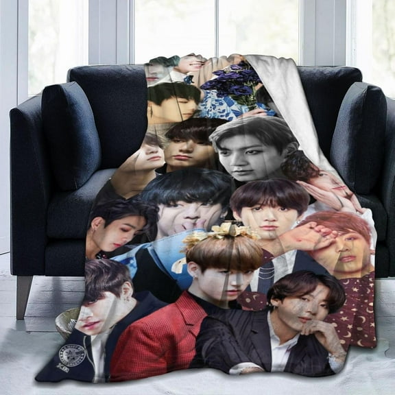 Blanket Jungkook Soft and Comfortable Wool Fleece Throw Blankets Gift for Home Decoration Sofa Office car Camping Yoga Travel Home Decoration Cozy Plush Beach