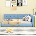 thumbnail image 2 of MODERNLUXE Upholstered Queen Size Daybed, Floor Sofa Bed with USB Ports, Blue, 2 of 8