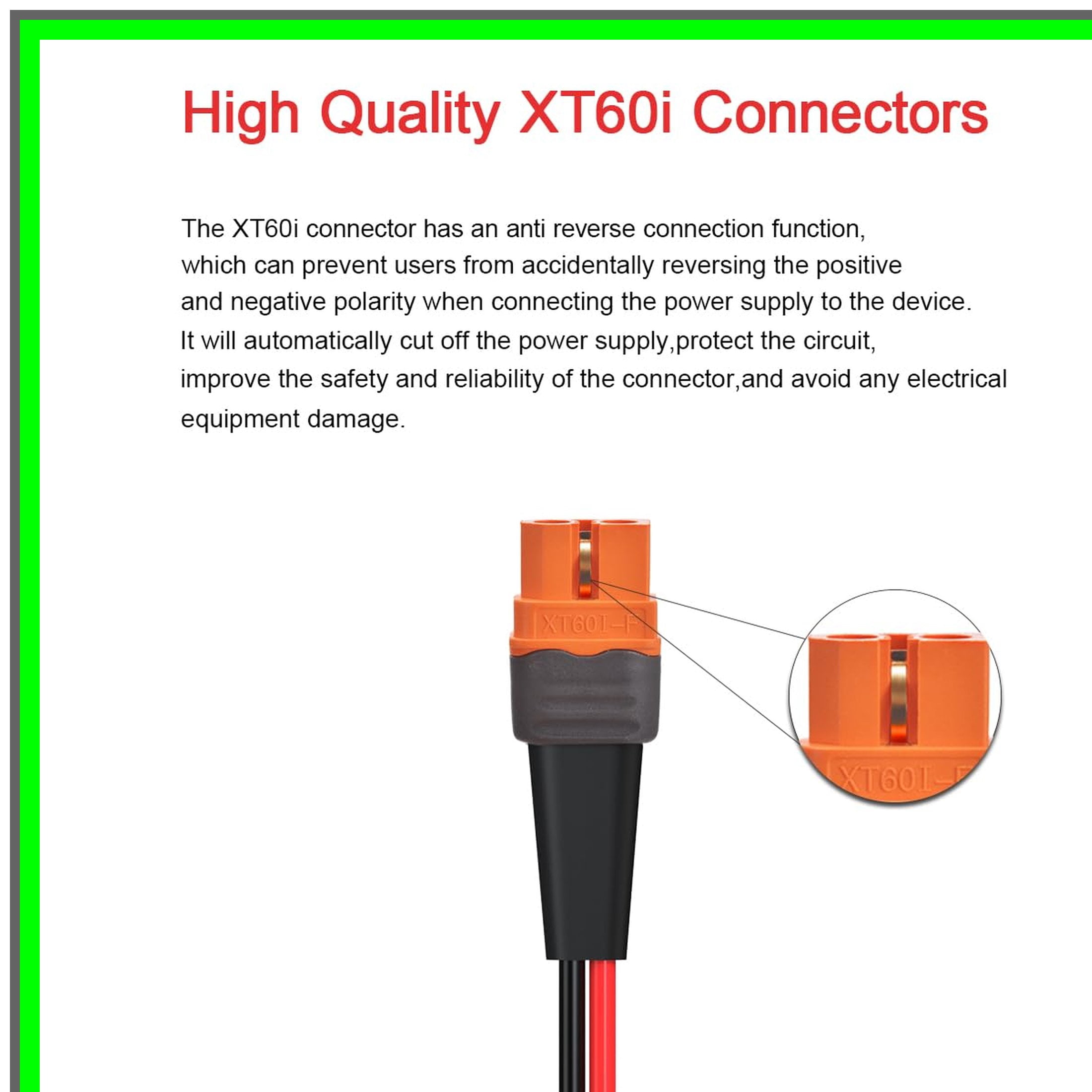 Solar XT60i Adapter Cable 10AWG 10FT for Portable Power Stations