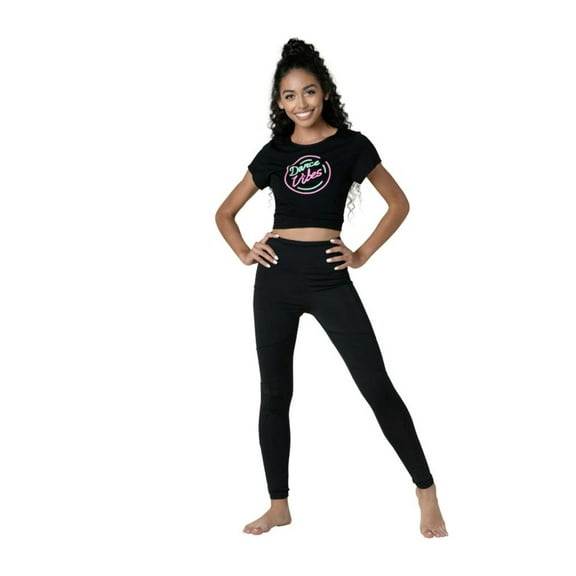 Dance Tee NEW Polyester Keyhole Black LA Ballet Jazz Hip Hop