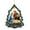 A, variant on Blue Christmas Tree Shape Nativity Scene Decoration, 2D Flat Memorial Pendant, 3.15 Inch