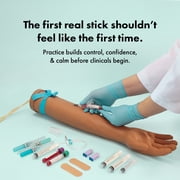Anatomy Lab Venipuncture & IV Practice Simulation Arm Kit — Realistic Phlebotomy & IV Training Model for Nursing, EMT & Medical Students — Reusable Clinical Skills Trainer - Light