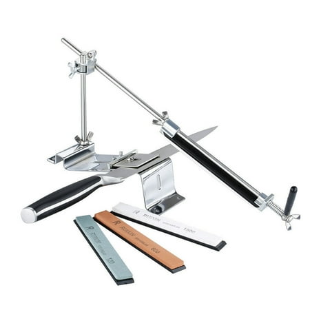 3 Piece Sharpening Kit - matoen Professional Chef Knife Sharpener III All Iron Steel Kitchen Sharpening Kit System Tools Fixed-angle With 4 Whetston
