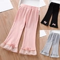 thumbnail image 6 of ZACPNCV Girls Flare Leggings High Waist Bell Bottoms Cropped Summer Flowy Lounge Stretchy for Girls Black 1-2 Years, 6 of 6