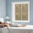 thumbnail image 3 of Traditional Morocco Window Privacy Film, Vintage Abstract Geometric Art Brown Static Cling UV Sun Blocking Heat Control Window Tint Day and Night, Non-Adhesive One Way Privacy Cover 17.7''x39.3'', 3 of 7