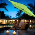 thumbnail image 4 of 10x6.5 ft Outdoor Rectangle Solar Powered LED Patio Umbrella with Crank Tilt for Garden Backyard Table Market Pool, Lime, 4 of 8