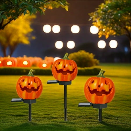 

Clearance！ Souwang Garden Lamps Lights Outdoor Halloween Party Solar Evil Pumpkin Floor Light Garden Decoration Light Making It Suitable For Outdoor Use.