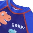 thumbnail image 6 of RUTAYY Boys Dinosaur & Letter Print 2PCS Swim Set Quick Dry Short Sleeve Top & Swim Shorts With Cartoon Beach Vacation Resort Swimwear Beachwear, 5-6 Years, 6 of 8