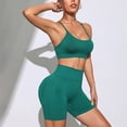 thumbnail image 4 of mgoYE Workout Sets for Women Women 2 Piece Workout Sets U Back Color Block Sports Bra High Waist Tummy Control Active Shorts Yoga Pilates Outfits(Green,M), 4 of 6