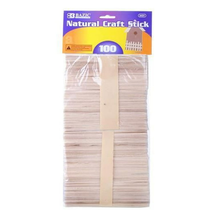 100 pcs New Colored Natural Wood Popsicle Sticks Wooden Craft Sticks 4-1/2  x 3/8, 1 - Fry's Food Stores