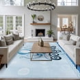 thumbnail image 4 of Summer Blue Ocean Octopus Washable Living Room Rugs 5'x8', Nautical Watercolor Sea Waves Bubble Low Pile Throw Large Area Rug Non-Slip Sturdy Edge Binding Carpet for Living Room Kitchen Office, 4 of 9