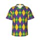 thumbnail image 1 of Fotbe Mardi Gras Camisa Hawaiana para Hombre Unisex – Camisa Casual de Verano con Botones de Manga Corta de Algodón y Lino,Large, 1 of 7