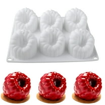 6 Cavity Raspberry Cake Mold, Silicone Mousse Dessert Maker, Strawberry Fruit Shape Template, 20x16.8cm Food Grade Material, for Baking Home Kitchen Use, Non Stick Flexible Mold