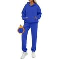 thumbnail image 6 of Prolriy Sweatsuits Women 2 Piece Outfit Womens 2 Outfits Hoodie Sweatsuit Sets Oversized Sweatshirt Baggy Fall Fashion Sweatpants with Pockets Two Piece Sets for Women Blue L, 6 of 7