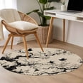thumbnail image 4 of Round Rugs 3.3Ft, Chinese Round Area Rug Washable Indoor Throw Carpet, Black White Tree Flowers Traditional Ink Painting Soft Non Slip Circle Rug for Laundry Room Patio Home Decor Aesthetic, 4 of 8