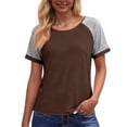 thumbnail image 6 of WULMLEO Women's Casual Color Block T-Shirt Raglan Sleeve Crew Neck Tops Lightweight Summer Top for Beach Trips Errands Coffee S, 6 of 6