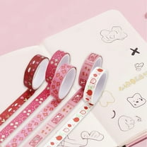 SPOORYYO 5 Rolls Washi Masking Tape, Multicolor Decorative Colored Tape for Scrapbook Journal DIY Planner Crafts, 2M Long 1CM Wide Washi Tape Set