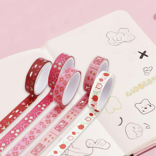Cinta adhesiva washi (5 rollos): cinta decorativa colorida para manualidades,suministros para scrapbooking y proyectos de arte para agendas