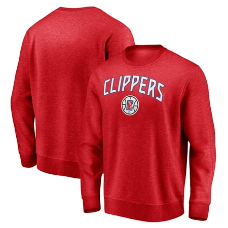 Men’s Fanatics Branded Red LA Clippers Game Time Arch Pullover Sweatshirt
