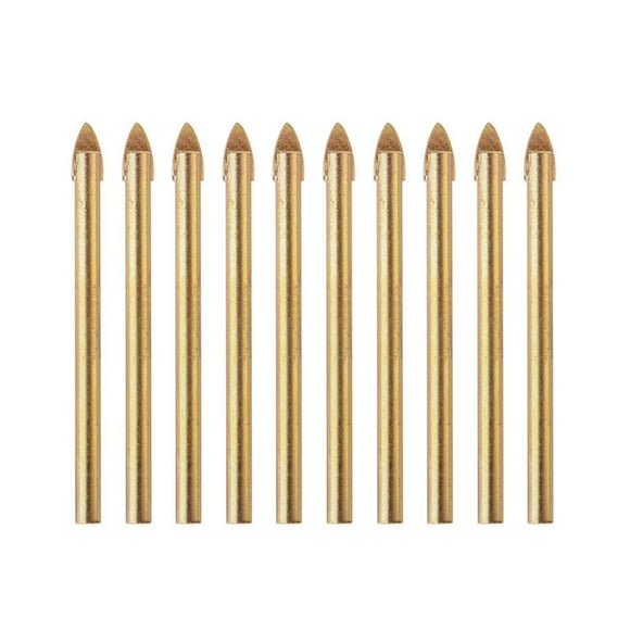 10Pcs Drill Bits Set with 6mm 1/4 Inch Round Shank for Glass Ceramic Marble Tile Concrete Wood and Brick Wall Drilling Tool