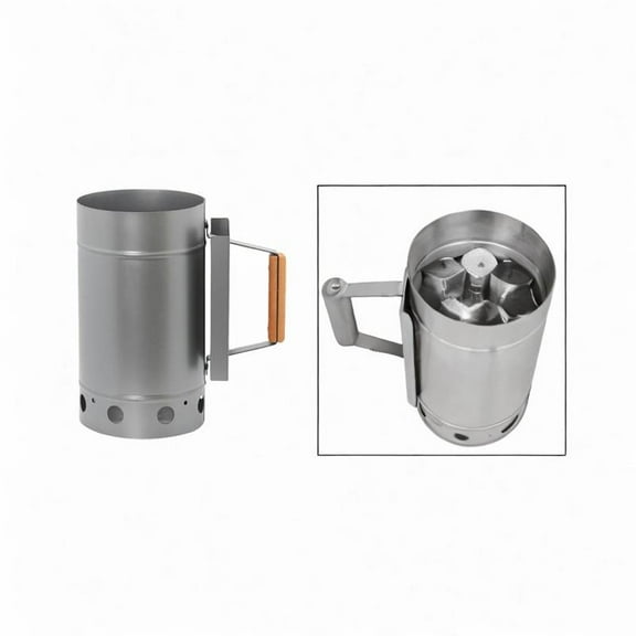 colaxi BBQ Chimney Starter for Grill and Barbecues for Outdoor BBQ Cooking Argent