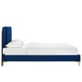 thumbnail image 3 of Modway Zahra Channel Tufted Performance Velvet King Platform Bed in Navy, 3 of 8