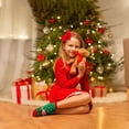 thumbnail image 5 of Kids Christmas Socks, 5 Pairs Girls Boys Xmas Holiday Crew Socks with Cartoon Pattern for 1-12 Years, 5 of 7