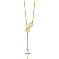thumbnail image 2 of 14K Yellow Gold Polished Infinity & Cross Lariat Necklace (18 X 0.8) Made In Turkey sf2525-18, 2 of 5