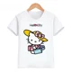 thumbnail image 3 of Camiseta de verano con dibujos animados de Hello Kitty para niñas, ropa deportiva de manga corta, estilo informal, estilo Kawaii, 3 of 5