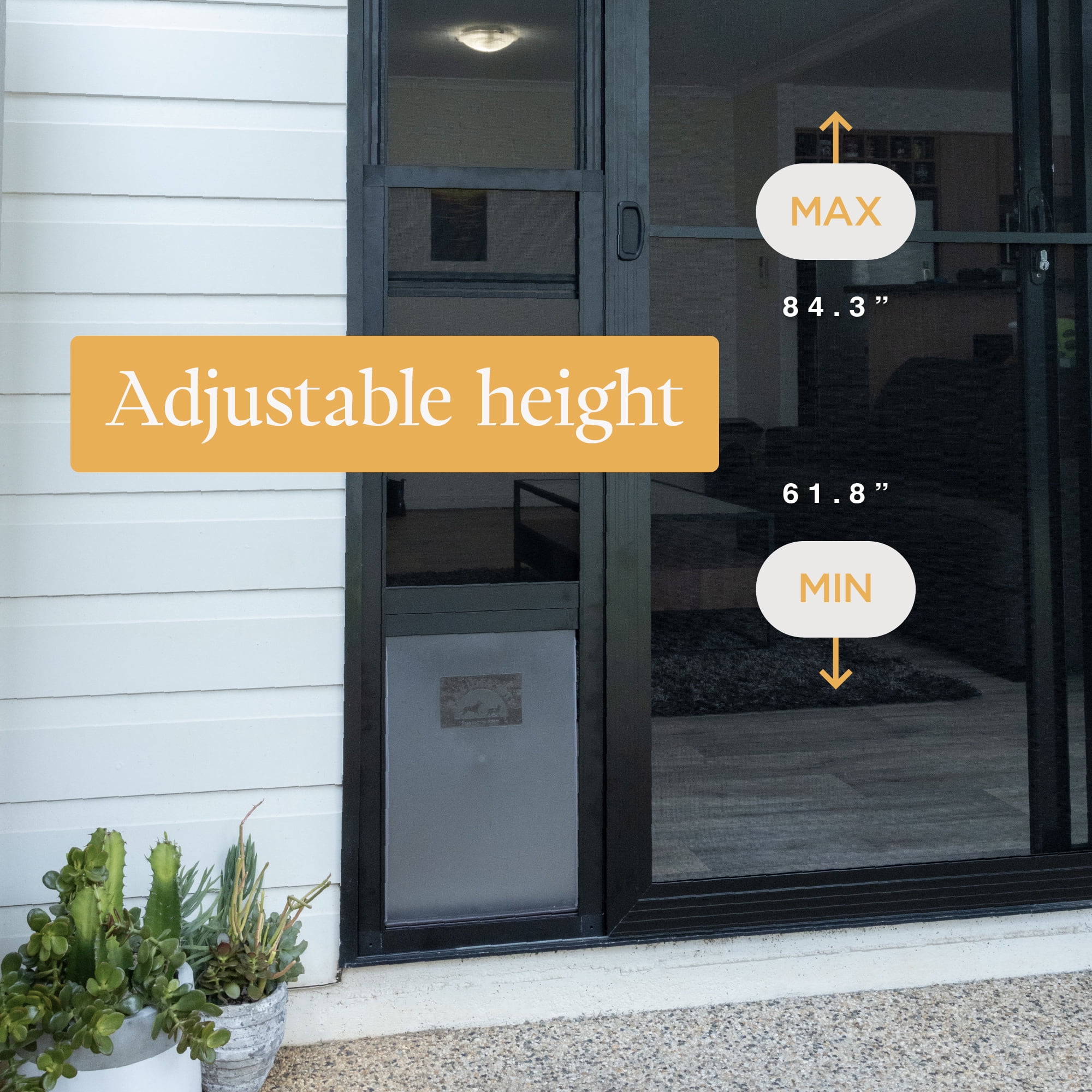 Hakuna Pets Large Black Mesh Patio Pet Door, Suitable for Screen Sliding Doors, for Dogs & Cats up to 100 lbs