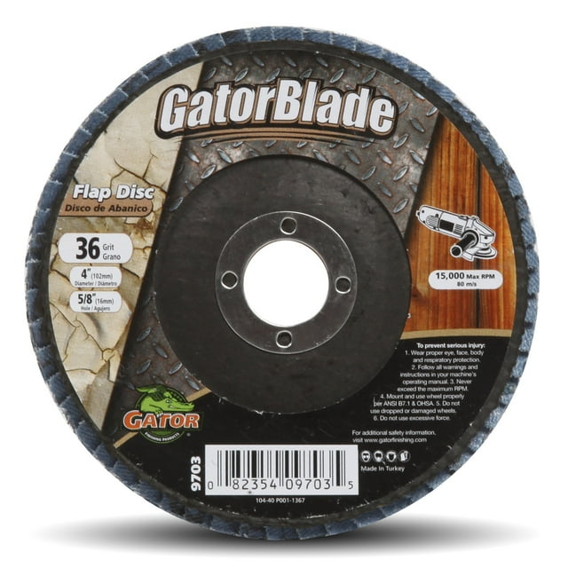 Disco abrasivo Gator Finishing 9703 de 4 pulgadas, grano 36