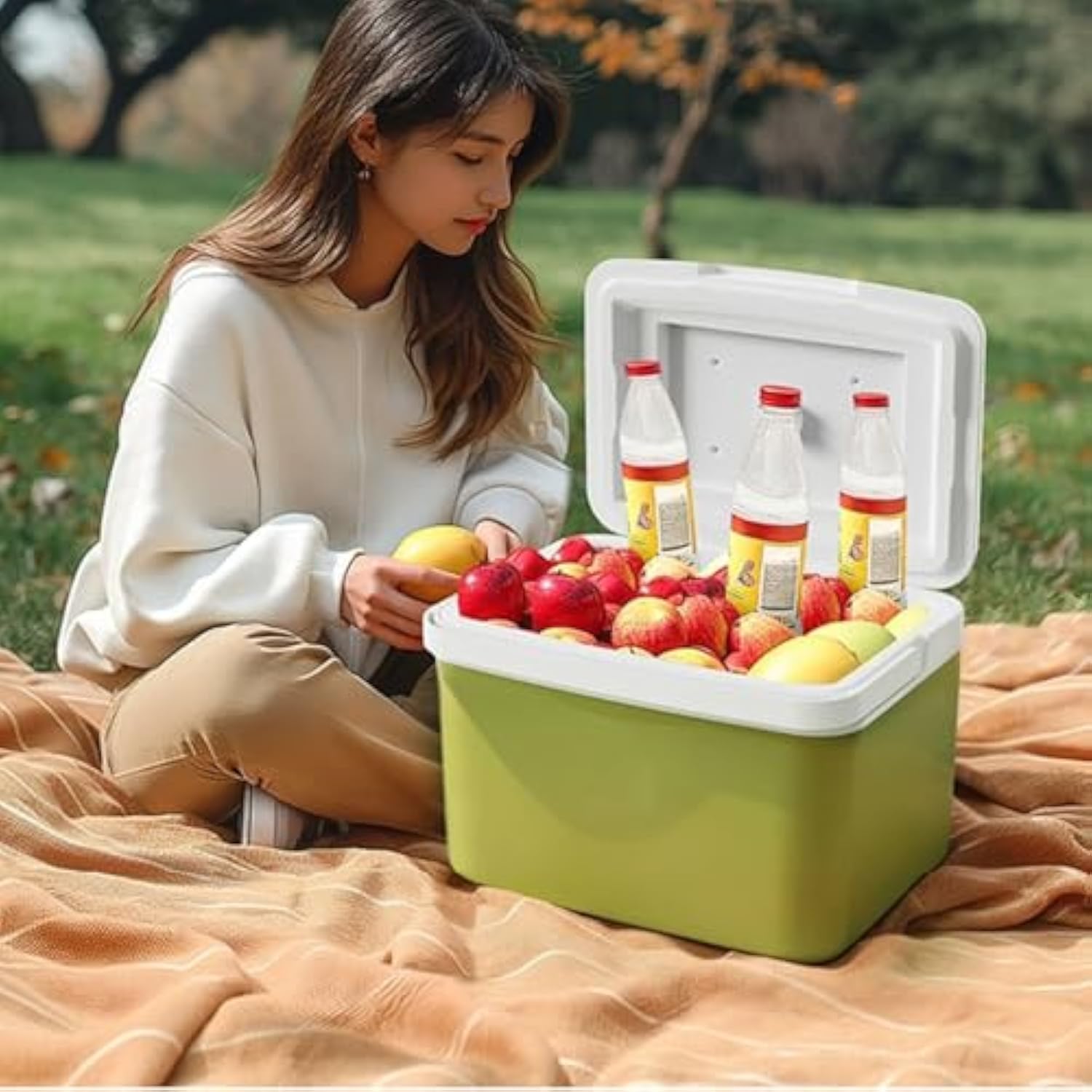 Outdoor Camping Cooler - Large Capacity Ice Chest, Portable Insulated Storage Box, Cooling Container | Hard Lightweight Freezer for Hiking Camping Walking Travel Outdoor Activities(10L)